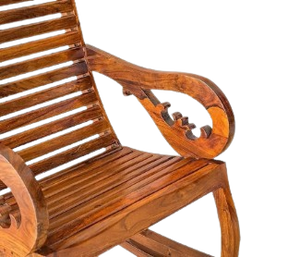 Ciorea Traditional Solid <b>Wood</b> Dining Chair with Unique Crave Arm Design Portable Indoor Use Slatted Back - Product Image 4