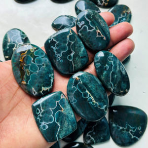 Cabujones de jaspe oceánico natural de grado AAA, piedras preciosas sueltas de alta calidad para la fabricación de joyas, formas mixtas - Product Image 1