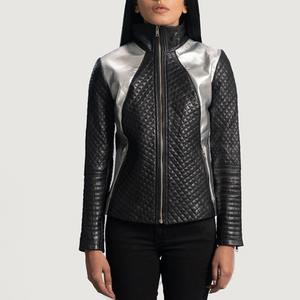 Veste universitaire en cuir de mouton véritable de haute qualité pour femmes élégantes coupe ajustée matelassée broderie en gros manteau respirant - Product Image 1