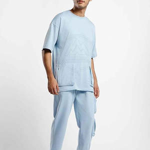 Men's Summer Casual Sportswear Sets Breathable T-Shirt and <b>Trouser</b> with <b>Shorts</b> Sleeves Plus Size Wholesale Logo Features - Product Image 3