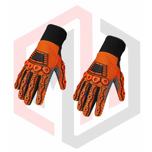 Gants de travail en cuir à usage intensif avec logo personnalisé Gants de sécurité XL à doublure en coton imperméable pour l'extérieur dans l'industrie du pétrole et du gaz - Product Image 6