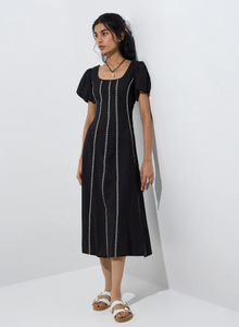 Bombay Paisley ชุดเดรสผ้าฝ้ายปักลายสีดำ - Product Image 2