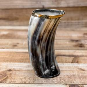 Coupe en corne naturelle viking, écologique, religieuse, pour le miel et la bière - Product Image 3