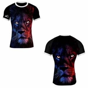 Vente en gros Jiu Jitsu Rash Guards avec manches courtes MMA Compression Vêtements avec Roaring Horror Design Anti-UV Respirant - Product Image 3