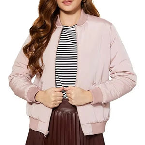 Logo personnalisé nouveauté femmes vêtements veste vierge varsity veste PU à manches longues culture bombardier Baseball hiver femmes veste - Product Image 1