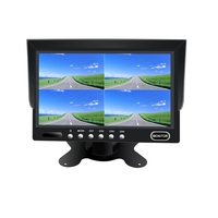 Kit de moniteur quadruple AHD 1080P 7 pouces | Écran partagé | Système de caméra de recul étanche IP69K | Connecteur aérien 4 canaux pour flotte de camions et bus