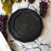 Plateau de service noir vintage antique, vente en gros en bois de manguier artisanal pour décoration de table de mariage, maison, hôtel, autres bougies