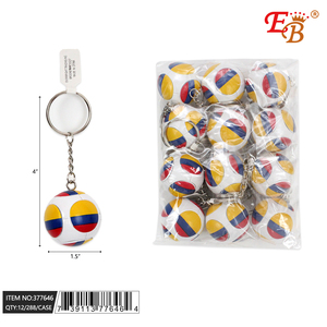 Llavero de felpa de fútbol de Colombia de 4 pulgadas 288/24/12/CS - Product Image 1