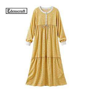 Blanc A-ligne Maxi robe femmes décontracté imprimé fleuri doux coton écologique respirant léger Boho Chic Style pas moulante - Product Image 5