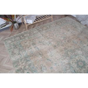 Alfombra Turca de 8.7x11.2 pies, Alfombra Vintage Extra Grande, Alfombra de Lana Azul y Blanca con Diseño Ombré - Product Image 4