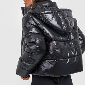 Veste matelassée décontractée d'hiver pour femmes grande taille OEM, couleur unie, épaisse, bomber classique, tissu Oxford, design respirant - Product Image 6