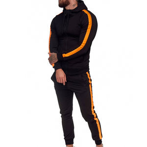 Dernier design Ensemble 2 pièces tendance pour hommes Pantalon de jogging décontracté Slim Fitness Sweats à capuche rayés Survêtement pour hommes - Product Image 2