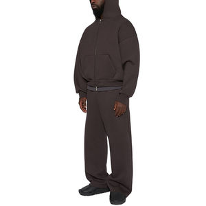 Chándal de invierno con capucha personalizado de alta calidad para hombre, Jogger con cremallera, ropa deportiva transpirable 220 GSM - Product Image 1