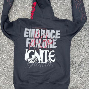 เสื้อฮู้ดซิปใส่ได้ทั้งชายและหญิงผ้าคอตตอนดีไซน์โอเวอร์ไซส์พร้อมแผ่นปะรูปผีเสื้อสำหรับฤดูหนาว - Product Image 3