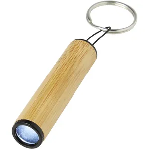 Porte-clés LED personnalisé en bambou pour chien, gadgets promotionnels personnalisés avec mousqueton - Product Image 2