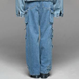 Fournisseur de jeans, jeans décontractés surdimensionnés unisexes à la mode, jeans baggy personnalisés, pantalon cargo multi-poches pour hommes et femmes - Product Image 3