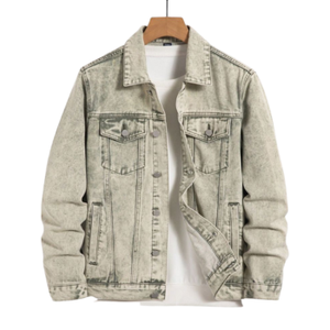 Veste bomber en denim vintage premium pour homme, respirante, chaude, écologique, vêtement d'hiver, style classique uni, confortable, réversible, 240 - Product Image 1