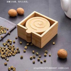 Creative Wooden <b>Coasters</b> Decorative Drinkware for Home - Product Image 6
