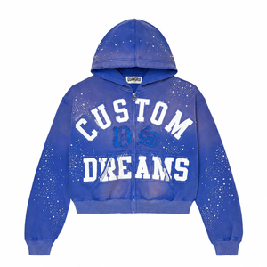 <span class=keywords><strong>Felpe</strong></span> con Cappuccio Personalizzate con Patch Ricamate e Strass, Design Personalizzato, Stile Vintage Y2K con Cerniera in Metallo - Product Image 1