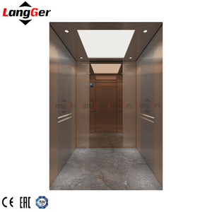 Elevador de pasajeros de lujo personalizado | Vidrio panorámico y <span class=keywords><strong>cabina</strong></span> de acero inoxidable dorado para hotel y Villa - Product Image 6