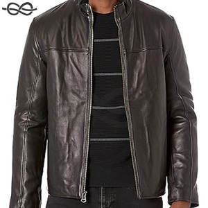 Veste en cuir d'agneau lisse pour homme avec col convertible Veste de motard élégante Fashion Casual Riding Adventures - Product Image 4