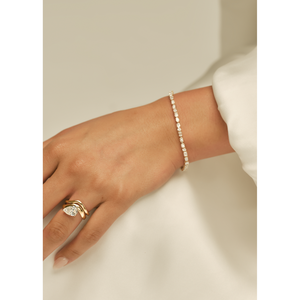 Pulsera de tenis Esme con formas elegantes, 4 quilates en total, oro blanco, accesorio de moda elegante - Product Image 4