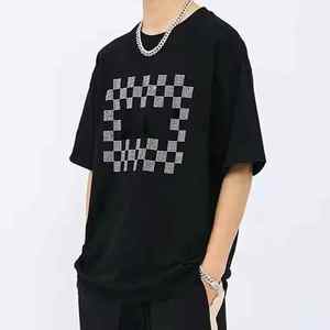 OEM barato en blanco de moda de los hombres Rhinestone camiseta Super calidad transpirable por encargo de los hombres Rhinestone camiseta con peso ligero - Product Image 6