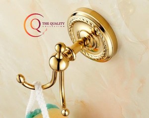 Catégorie de produit Cintre plaqué brillant Crochet mural couleur or en métal solide Cintre décoratif en tissu pour manteaux et chapeaux Crochets et rails - Product Image 6