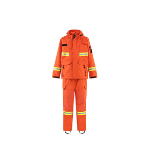 ชุดนักผจญเพลิงสีส้มสะท้อนแสงเมตาอะรามิด IIA ทนทานดีไซน์ใหม่2024ขายส่ง - Product Image 4