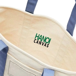 Sac fourre-tout en coton écologique à longue poignée, logo imprimé personnalisé, certifié BSCI, toile durable, taille personnalisée, achat direct - Product Image 2