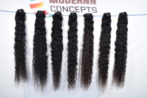 Vendeur en gros temple indien 100% cuticule brute alignée couleur noire naturelle extensions de cheveux humains vierges bouclés paquet de boucles ondulées - Product Image 2