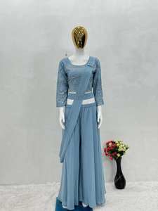 ชุดเลเฮนกาโชลีผ้าจอร์เจตต์ปักเลื่อมหนักสีดัสตี้ ทำให้คุณเป็นเจ้าสาวที่สมบูรณ์แบบ - Product Image 5