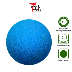 2021 bola de goma sólida de 2,5 pulgadas con patrón colorido sostenible OEM al por mayor para perros muestra gratis disponible - Product Image 3