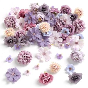 Rongflower Teste di Fiori Artificiali Realistiche e Durevoli, Mini Peonie, Margherite e Rose in Seta Multicolore per Decorazioni - Product Image 1
