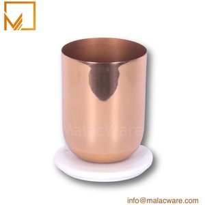 Pot de bougie unique en métal de décoration de maison brillante faite à la main avec couvercle - Product Image 2