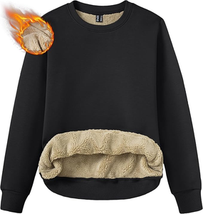 Sweat à capuche surdimensionné pour femmes avec broderie à manches longues polaire pull décontracté solide sweat tricoté pour l'hiver - Product Image 1