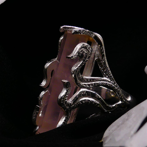 Anillo clásico de moda para mujer Plata de Ley 925 con chapado en oro Eose Cuarzo Piedra preciosa Estilo crudo Joyería fina - Product Image 2