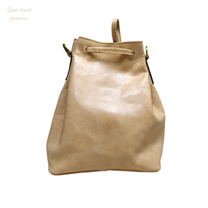 Sac fourre-tout hobo mini en cuir véritable beige pour femme, durable, avec doublure en coton, cordon de serrage, style bohème vintage, à franges, pour tous les jours - Product Image 2