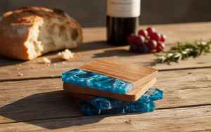 Posavasos de madera de resina artesanal, accesorio rústico moderno para bebidas, posavasos de madera epoxi hechos a mano decorativos - Product Image 3