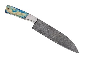 Tùy Chỉnh Handmade Nhật Bản Damascus Thép Đầu Bếp Dao Santoku Dao Nhà Bếp Nhuộm Lạc Đà Xương Xử Lý Với Da Vỏ Bọc - Product Image 2