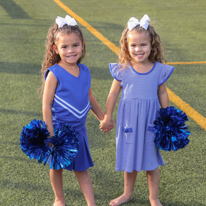 Conjuntos de uniformes de porristas sin mangas para niñas de etiqueta privada Spandex de calidad superior/tela de algodón impreso diamantes de imitación de transferencia de calor - Product Image 6