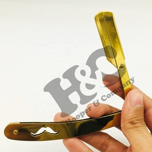 Nuevas Navajas de Barbero con Mango Dorado, Cuchilla Intercambiable, Acero Inoxidable de Primera Calidad, Aceptamos Logotipo Personalizado - Product Image 6