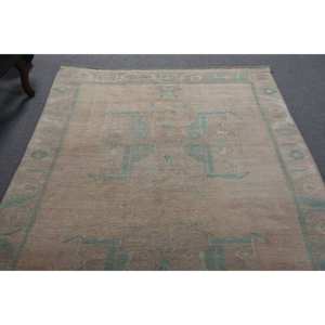 Alfombra de lana clásica Beige azul de 5,1x11,2 pies con respaldo de látex, área grande turca de retazos para adolescentes para pasillo, habitaciones rectangulares - Product Image 4