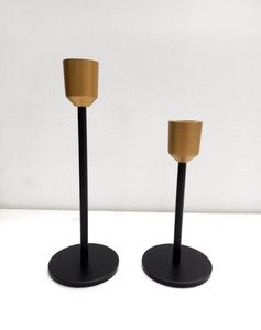 Modern Luxury Handmade Black <b>Gold</b> Metal <b>Candle</b> Stand Set Christmas Decorative Wood <b>Candle</b> Holders & Lanterns for Home Decoration - Product Image 2