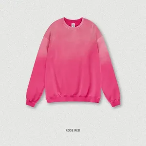 Marca nueva llegada High Street High Quality Vintage Hoodie cuello redondo ácido lavado suelto Casual Hoodies - Product Image 6