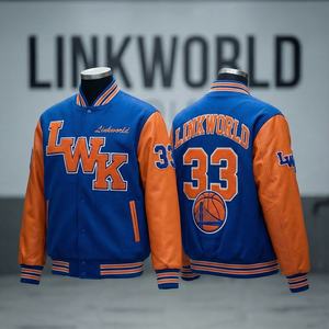 Veste universitaire unisexe en 100 % laine de haute qualité, style streetwear, col en V, motif uni sur le devant - Product Image 1