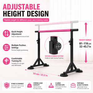 BNcompany <span class=keywords><strong>Barre</strong></span> de ballet sur pied réglable en acier pour la danse, <span class=keywords><strong>barre</strong></span> horizontale <span class=keywords><strong>portable</strong></span> pour le divertissement sportif des jambes - Product Image 3