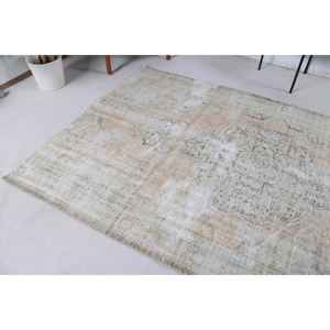 Alfombra Vintage, Alfombra Grande de 5.5x8.9 pies, Alfombra de Lana Marrón y Azul - Product Image 2