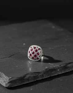 Best And Unique Hot Selling Design With Moissanite Diamonds With Red <b>Stone</b> Fine Ring - Product Image 2