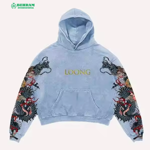 Heavyweight Streetwear 2026 Oversized <b>Acid</b> Washed Blank Unisex Hoodie <b>Drop</b>-Shoulder Fleece/French Terry 100% Cotton Sweatshirts - Product Image 6